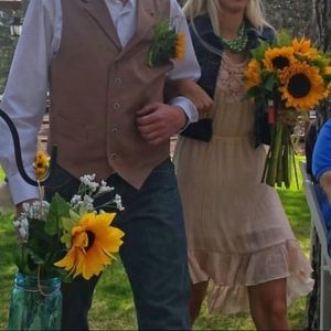 Wrangler tan high-low dress small